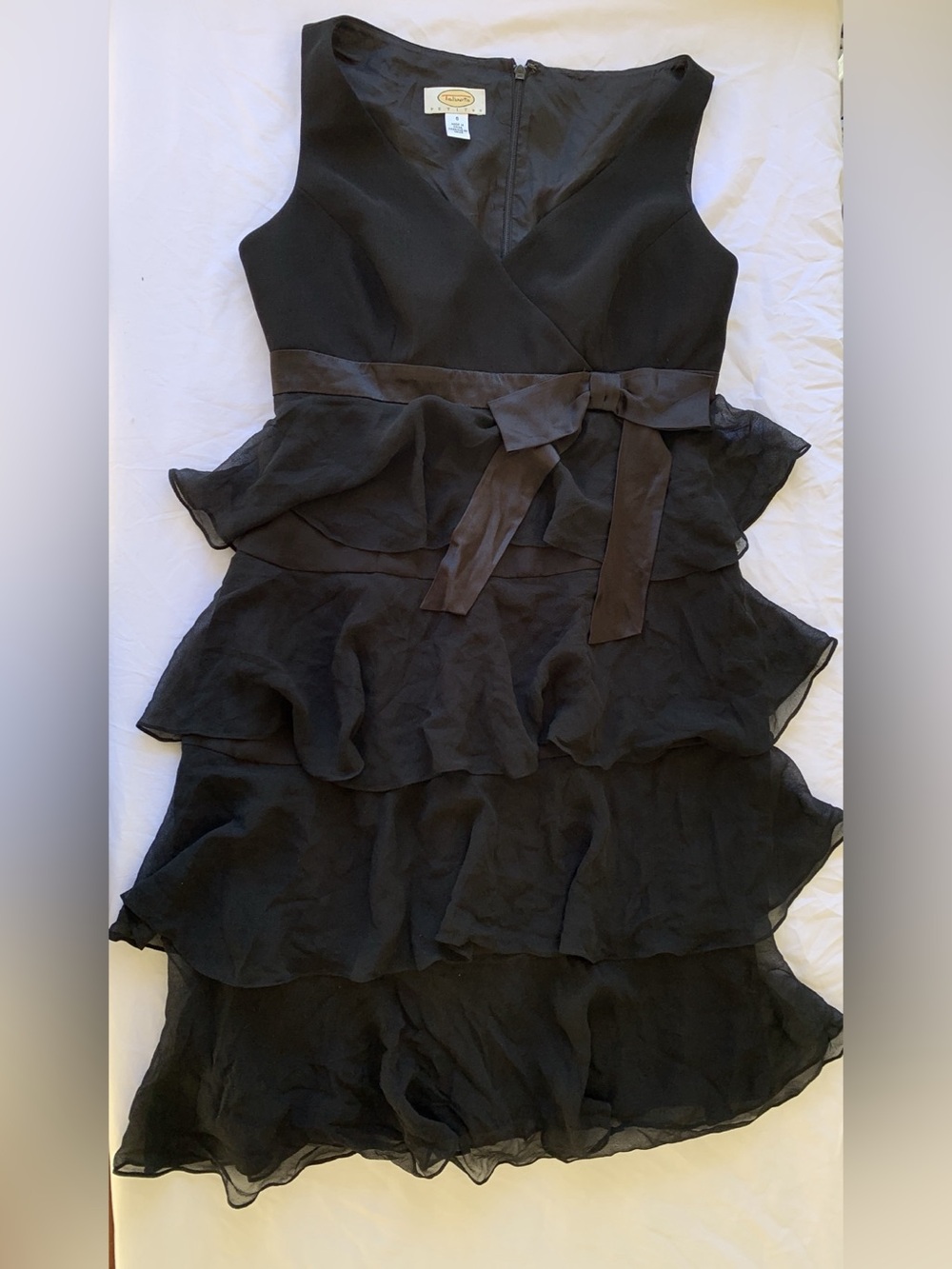 Talbots Black Ruffle Mini Dress